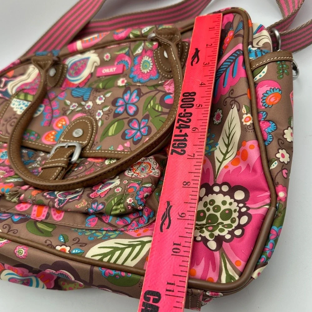 Oilily Carry All Floral Paisley Laptop Travel Bag Wood Brown OCB2203-8100 NWT
